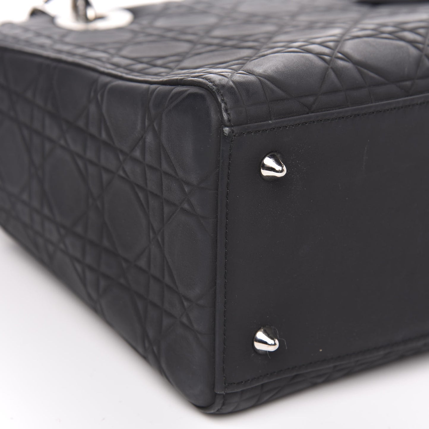 Ultra Matte Calfskin Cannage Medium Lady Dior Black