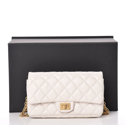 Chanel Aged Calfskin Quilted 2.55 Reissue Chain Waist Bag White 10 of 10