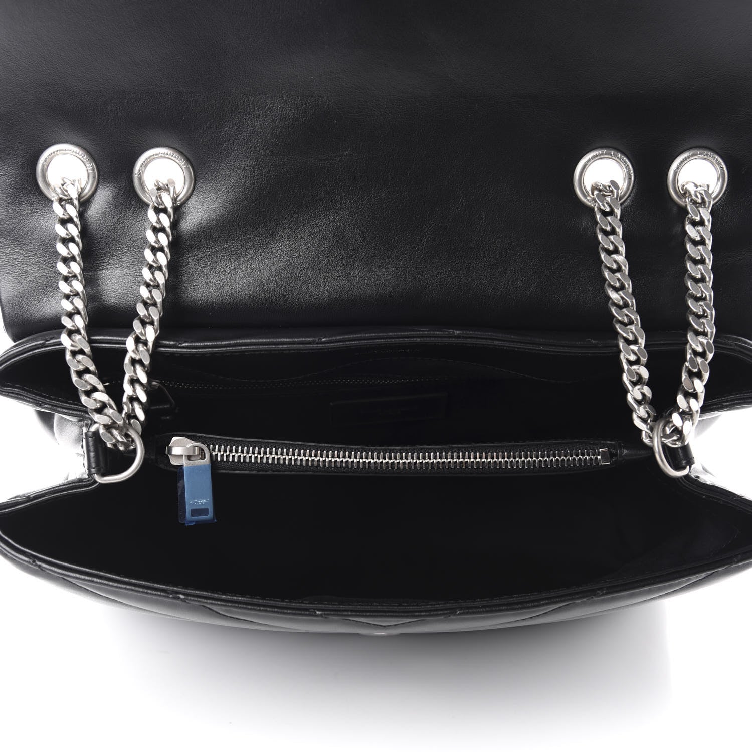 Saint Laurent Calfskin Y Quilted Monogram Medium Loulou Chain Satchel Black 5 of 11
