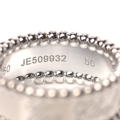 Van Cleef & Arpels 18K White Gold Perlee Signature Ring 50 5.25 5 of 5