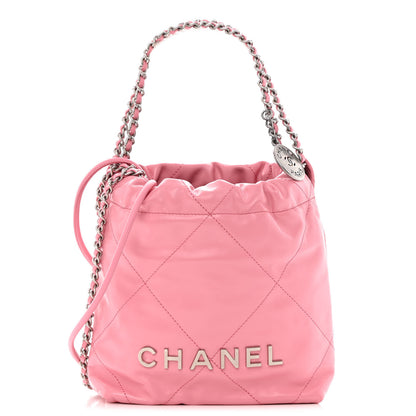 Chanel Shiny Calfskin Quilted Mini Chanel 22 Pink 1 of 10