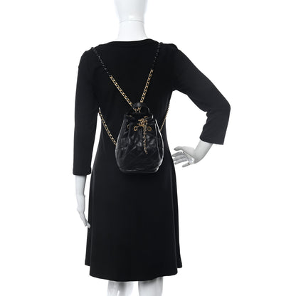 Chanel Calfskin Quilted CC Chain Bucket Backpack Black 2 of 10