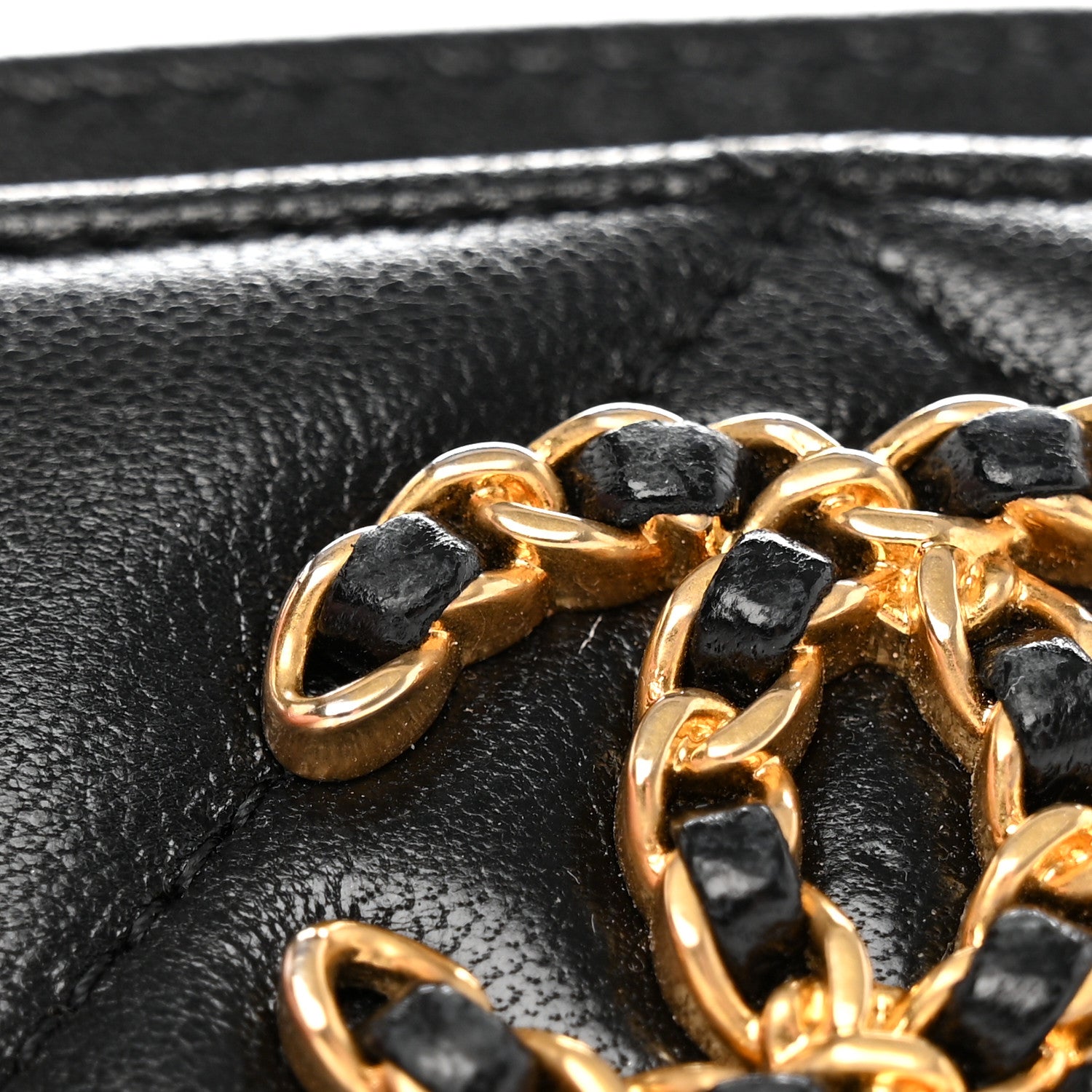 Chanel Lambskin Quilted Chanel 19 Card Holder Black 12 of 15