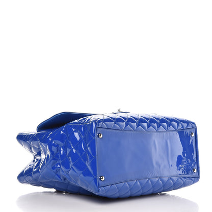 Chanel Patent Quilted Large Coco Shine Shopping Tote Blue 4 of 7