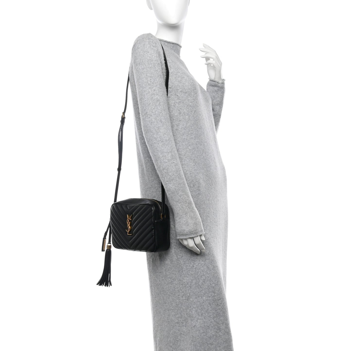 Calfskin Matelasse Monogram Lou Camera Bag Black