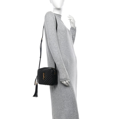 Saint Laurent Calfskin Matelasse Monogram Lou Camera Bag Black 2 of 11