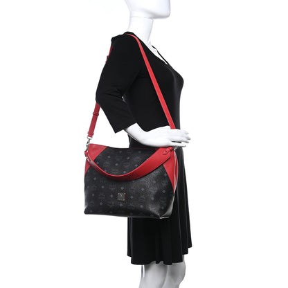 MCM Visetos Medium Klara Hobo Red Black 2 of 11