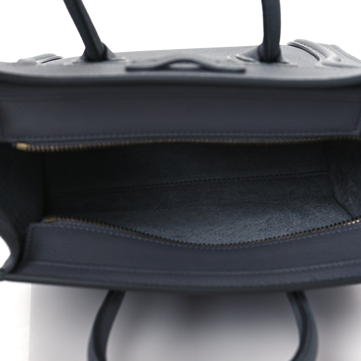 Drummed Calfskin Nano Luggage Kohl