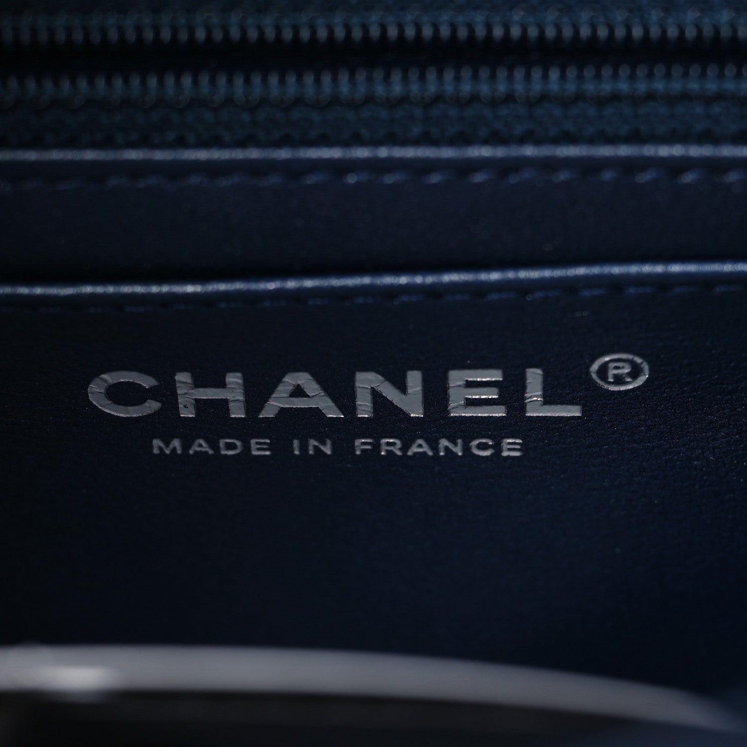 Chanel Iridescent Lambskin Quilted Mini Rectangular Flap Navy Blue 5 of 8