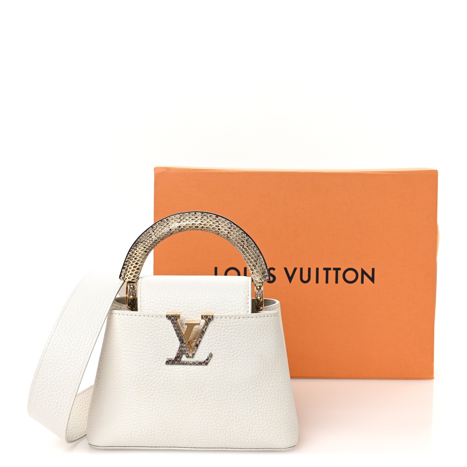 Louis Vuitton Taurillon Ayers Capucines Mini White Snow White 10 of 10