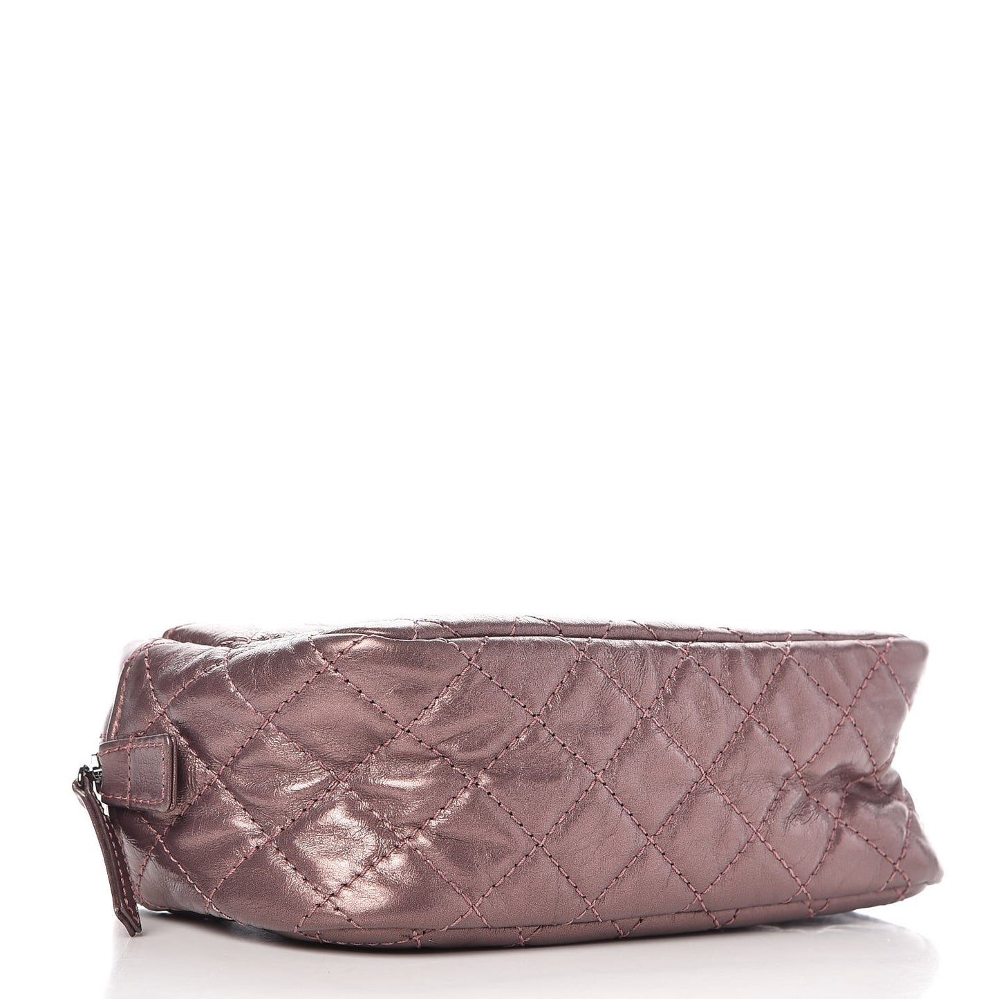 Metallic Aged Calfskin Quilted Small Reissue Camera Case Rose Fonce