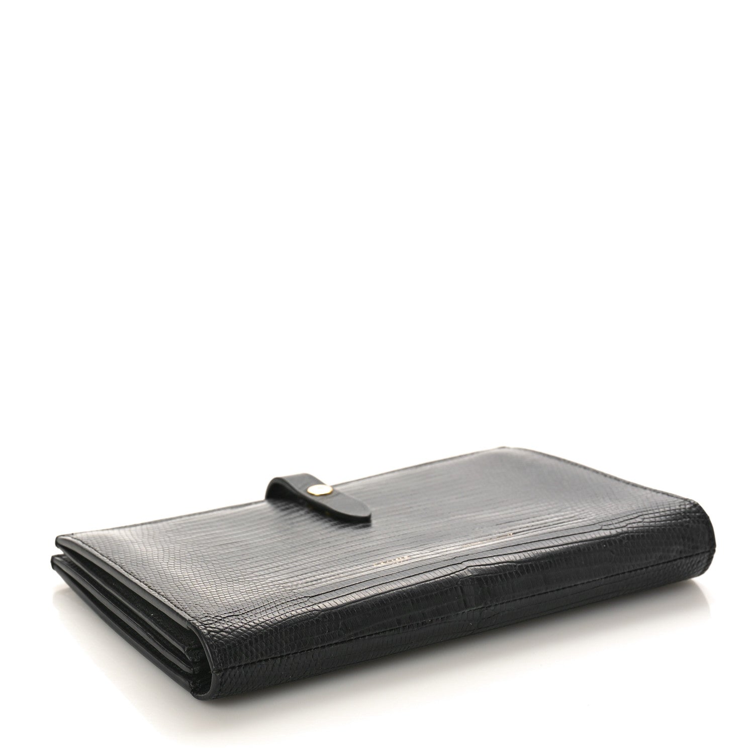 Celine Lizard Calfskin Large Multifunction Strap Wallet Black 4 of 8