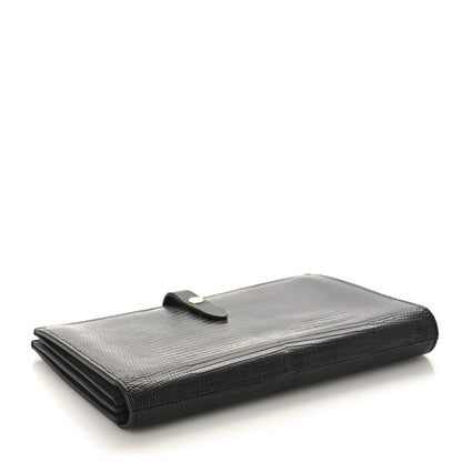 Celine Lizard Calfskin Large Multifunction Strap Wallet Black 4 of 8