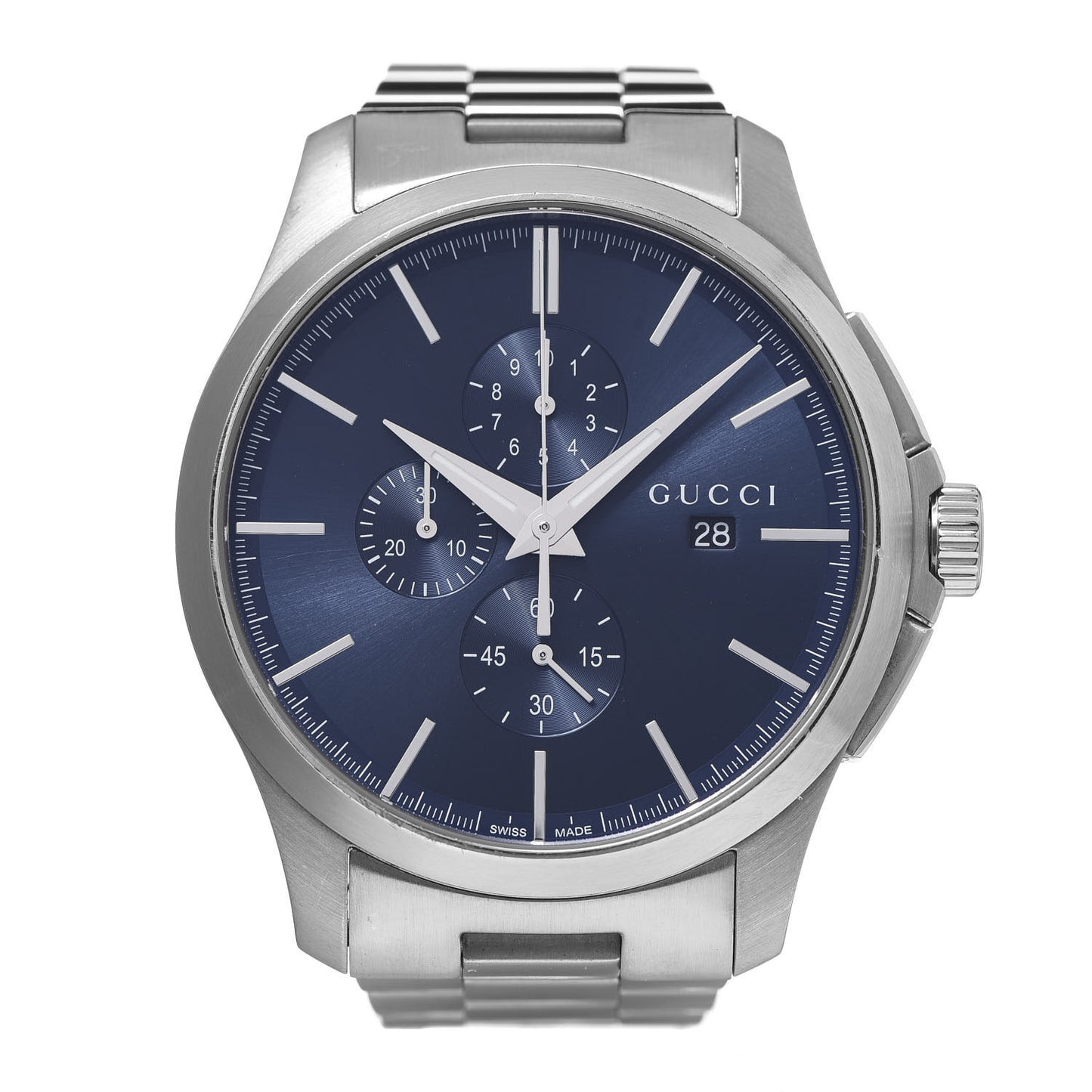 Stainless Steel 44mm G-Timeless Chronograph Quartz Watch Navy