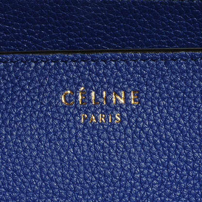 Celine Drummed Calfskin Mini Luggage Indigo 6 of 8