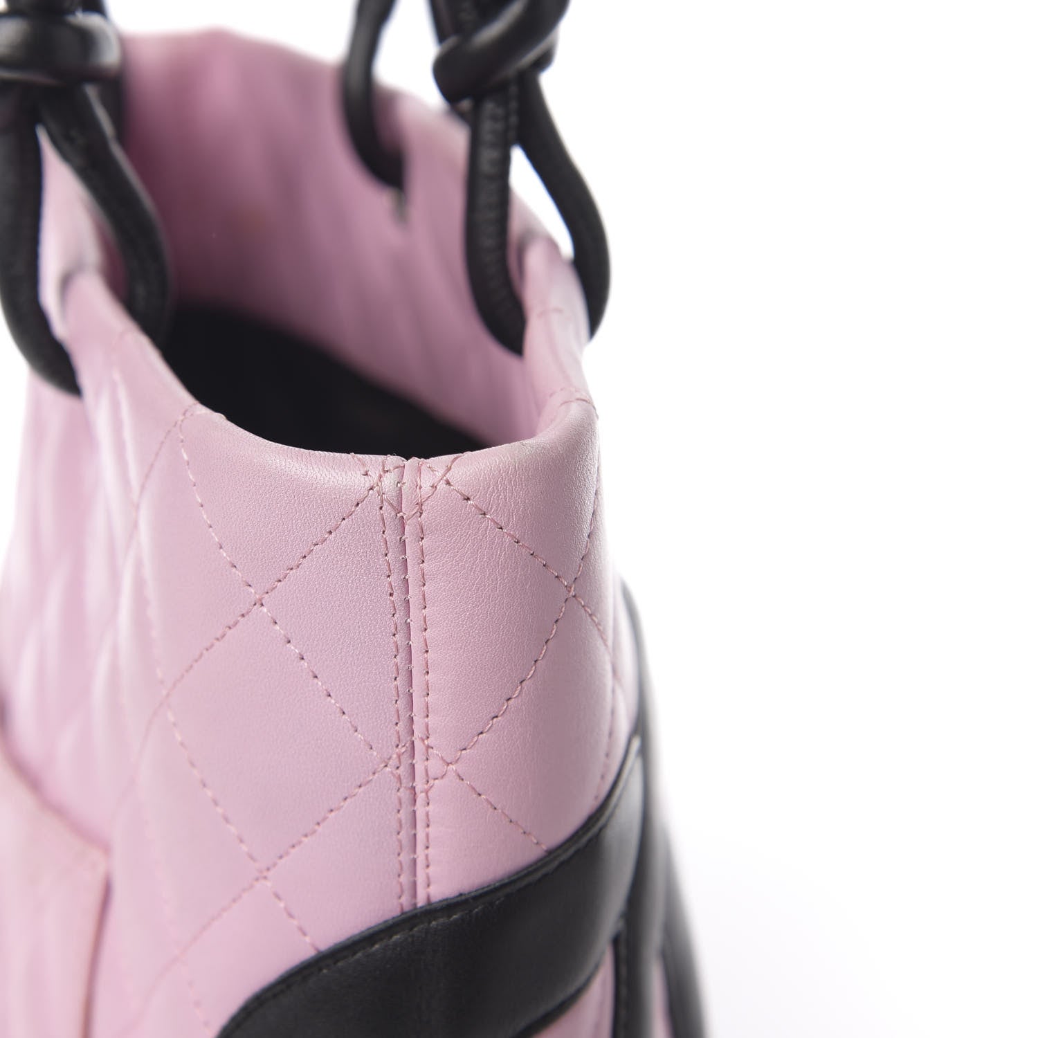 Chanel Calfskin Quilted Medium Cambon Tote Pink Black 9 of 12