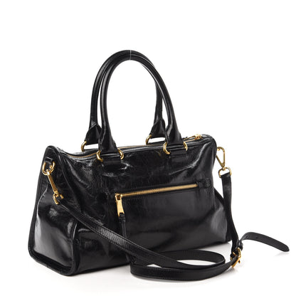 Miu Miu Vitello Shine Zip Tote Black 3 of 9