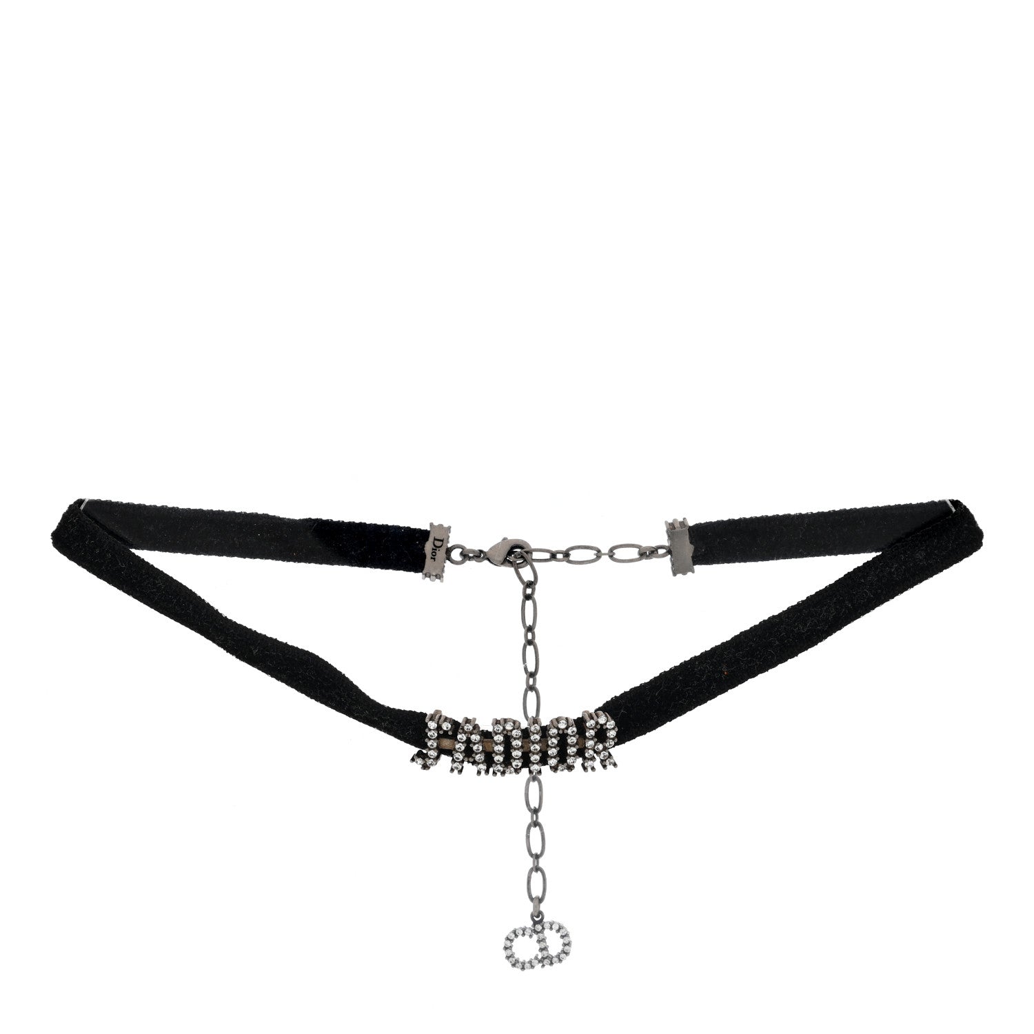 Christian Dior Velvet Crystal J’Adior Choker Necklace Black 2 of 4