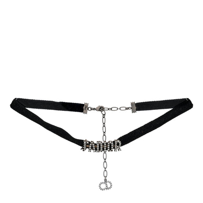 Christian Dior Velvet Crystal J’Adior Choker Necklace Black 2 of 4