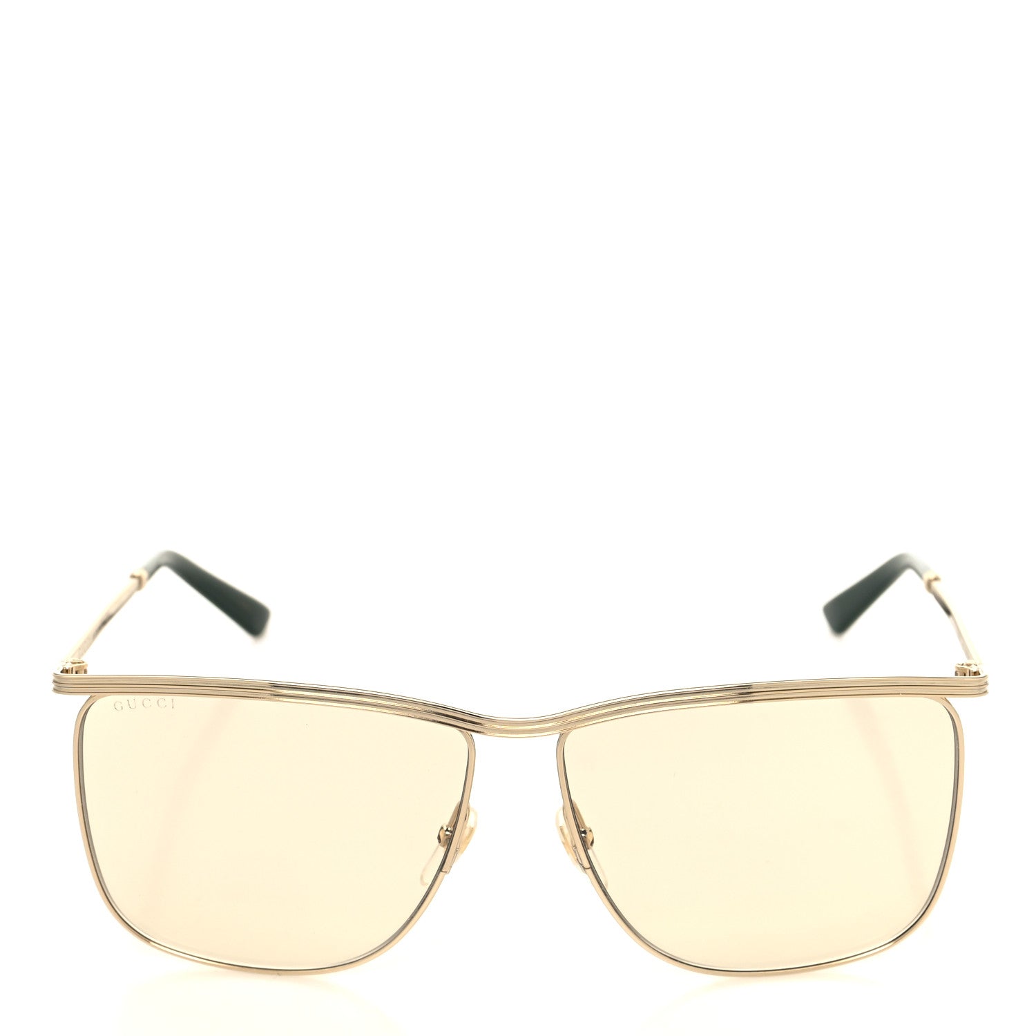 Gucci Metal Square Frame Sunglasses GG0821S Gold 2 of 8
