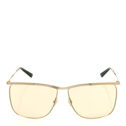 Gucci Metal Square Frame Sunglasses GG0821S Gold 2 of 8