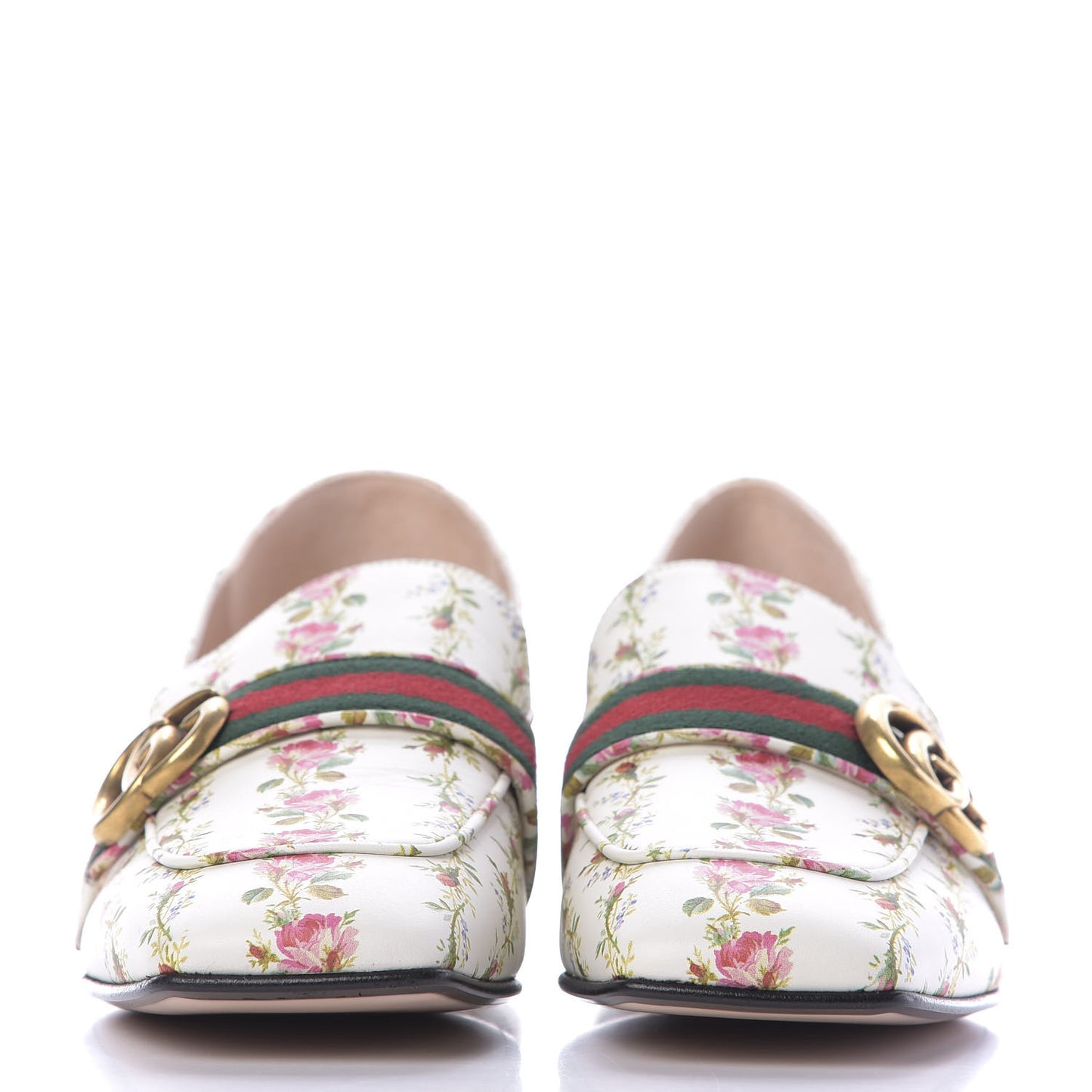 Calfskin Web Pearl Floral Embellished Peyton Loafer 40 White Multicolor