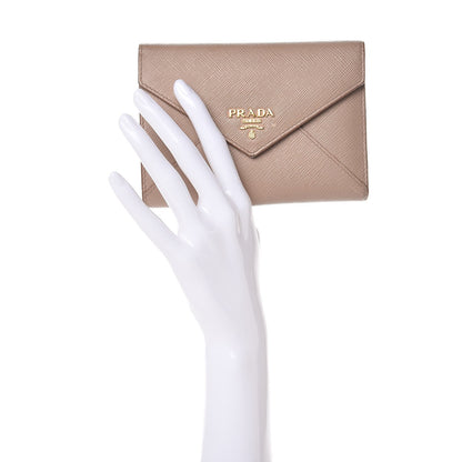 Prada Saffiano Compact Envelope Wallet Cammeo 2 of 10