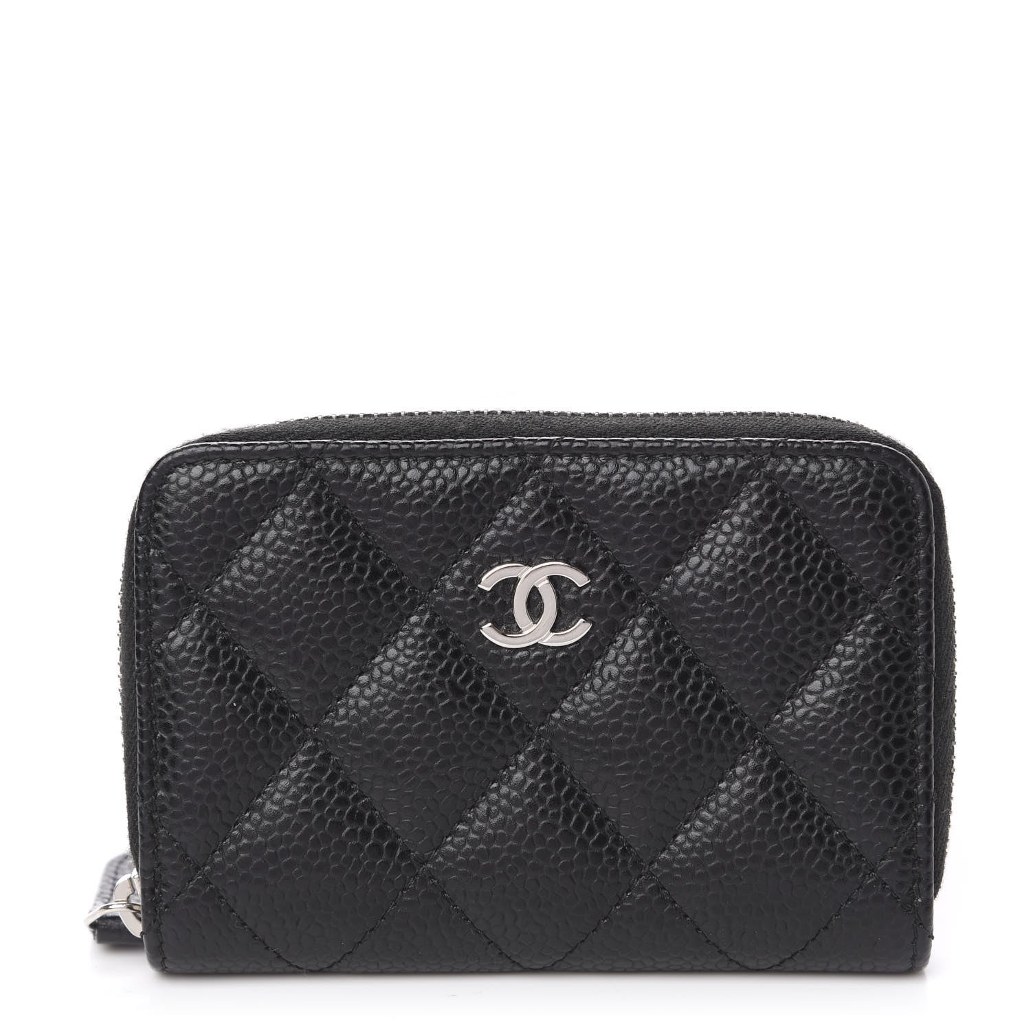 Chanel Caviar Quilted Zip Coin Purse Black 1 of 8