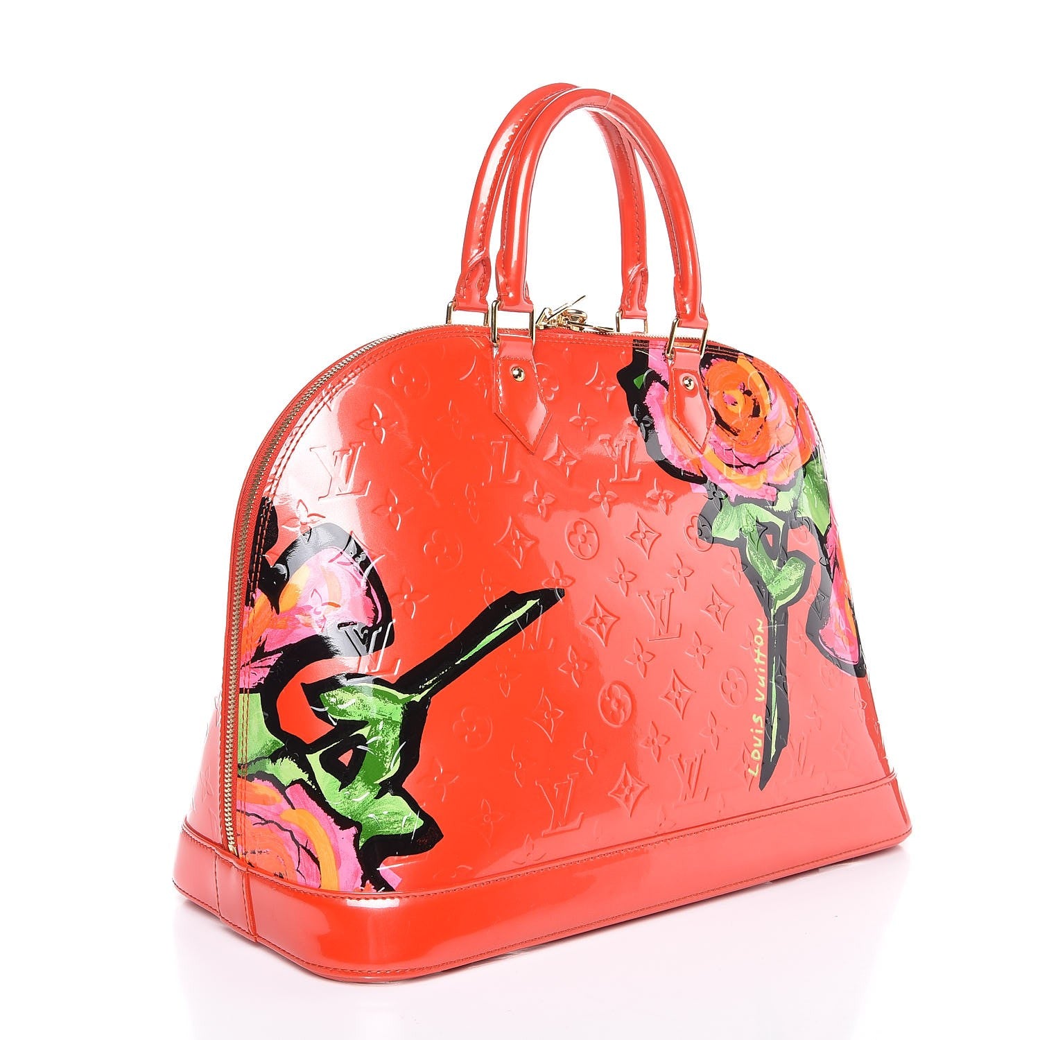 Louis Vuitton Vernis Roses Alma GM Orange Sunset 3 of 7