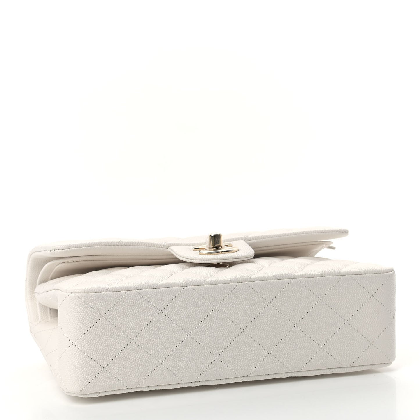 Caviar Quilted Small Double Flap White