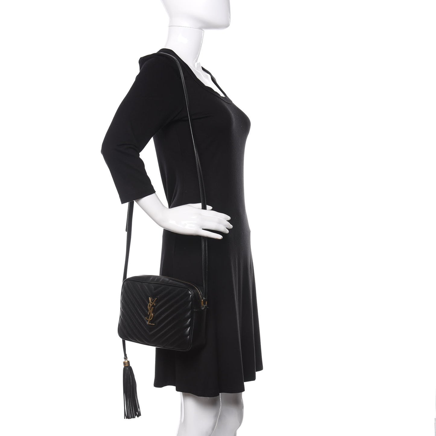 Calfskin Matelasse Monogram Lou Camera Bag Black