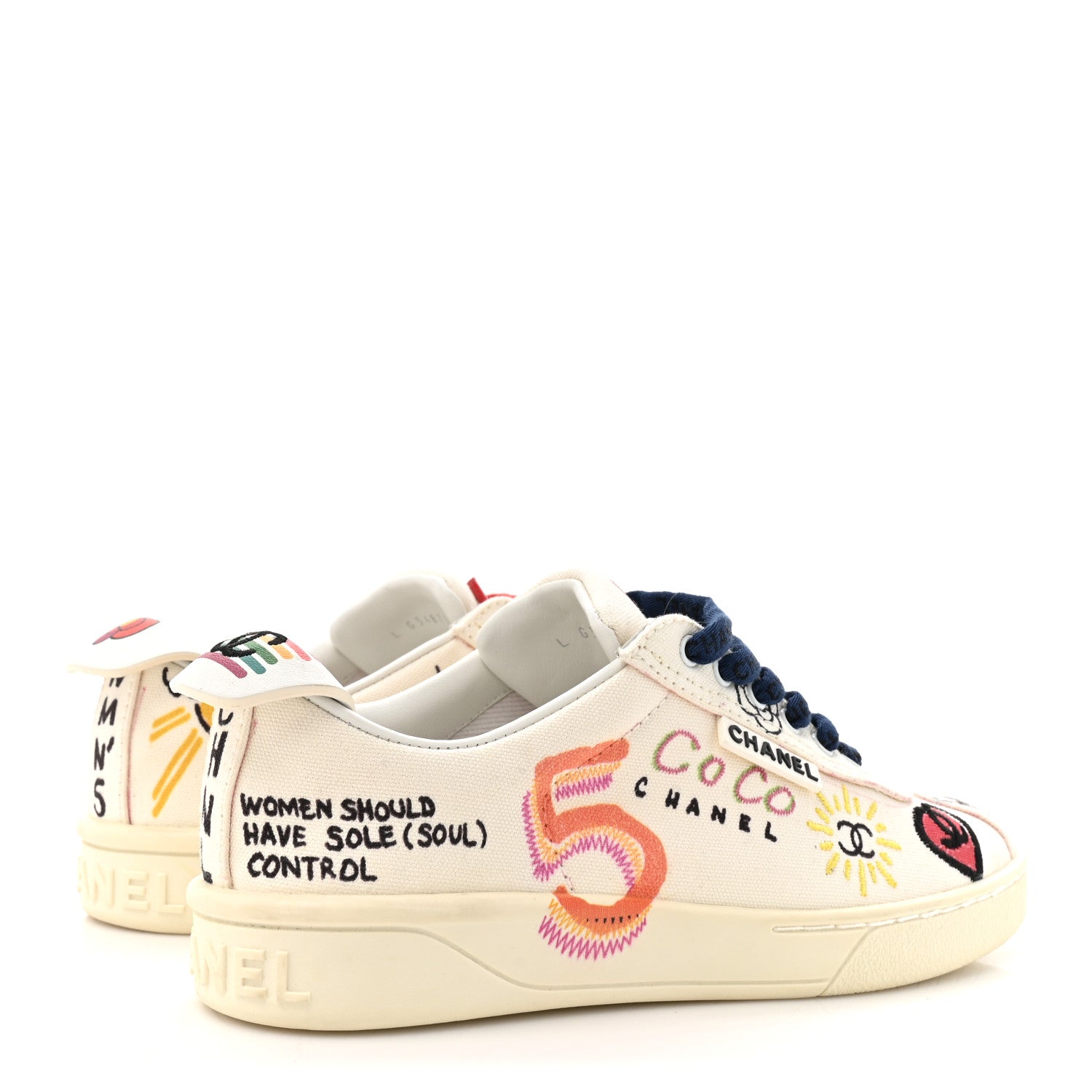 Chanel x Pharrell Williams Canvas Womens Sneakers 35 White Multicolor 6 of 10