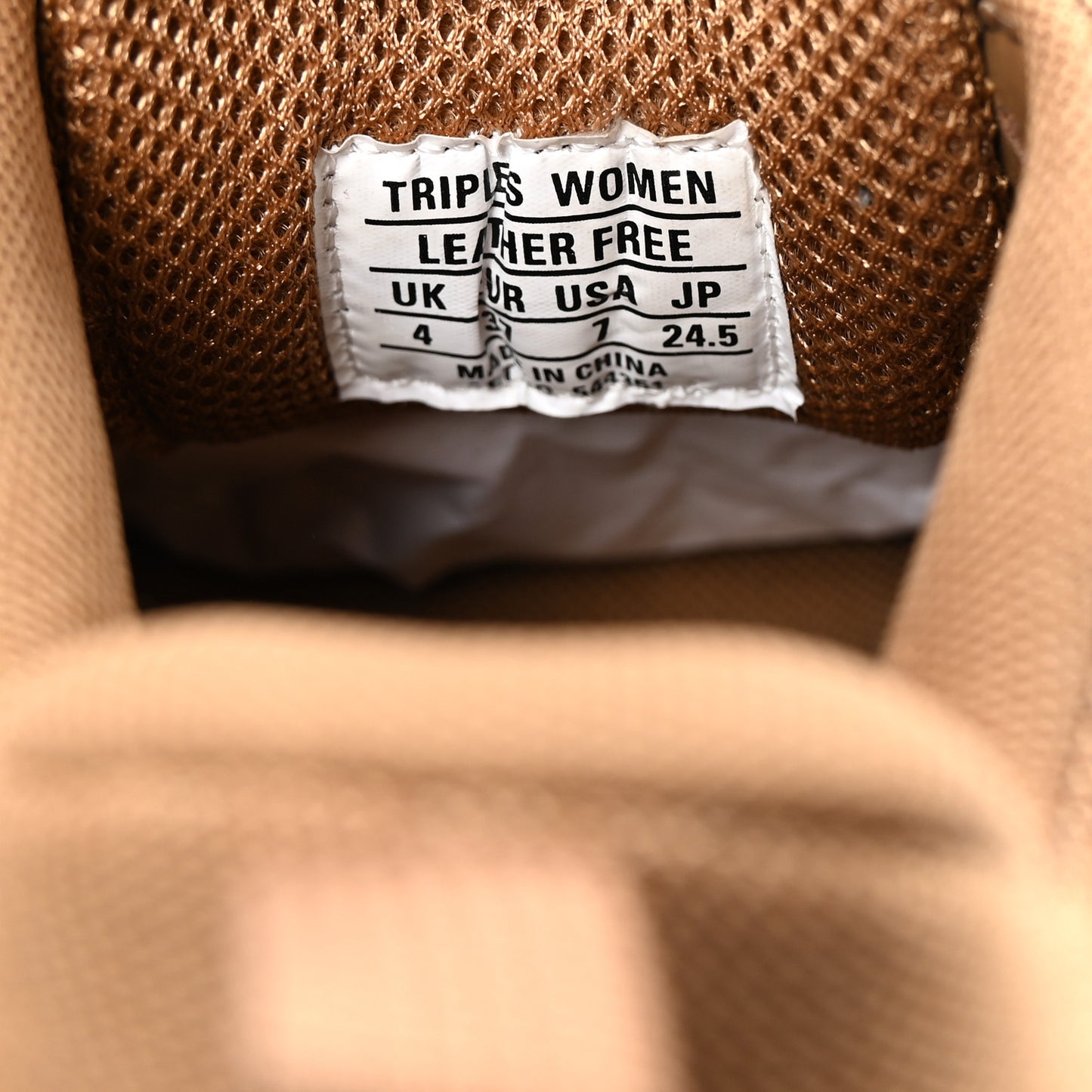 Fabric Mesh Clear Sole Womens Triple S Sneakers 37 Light Camel