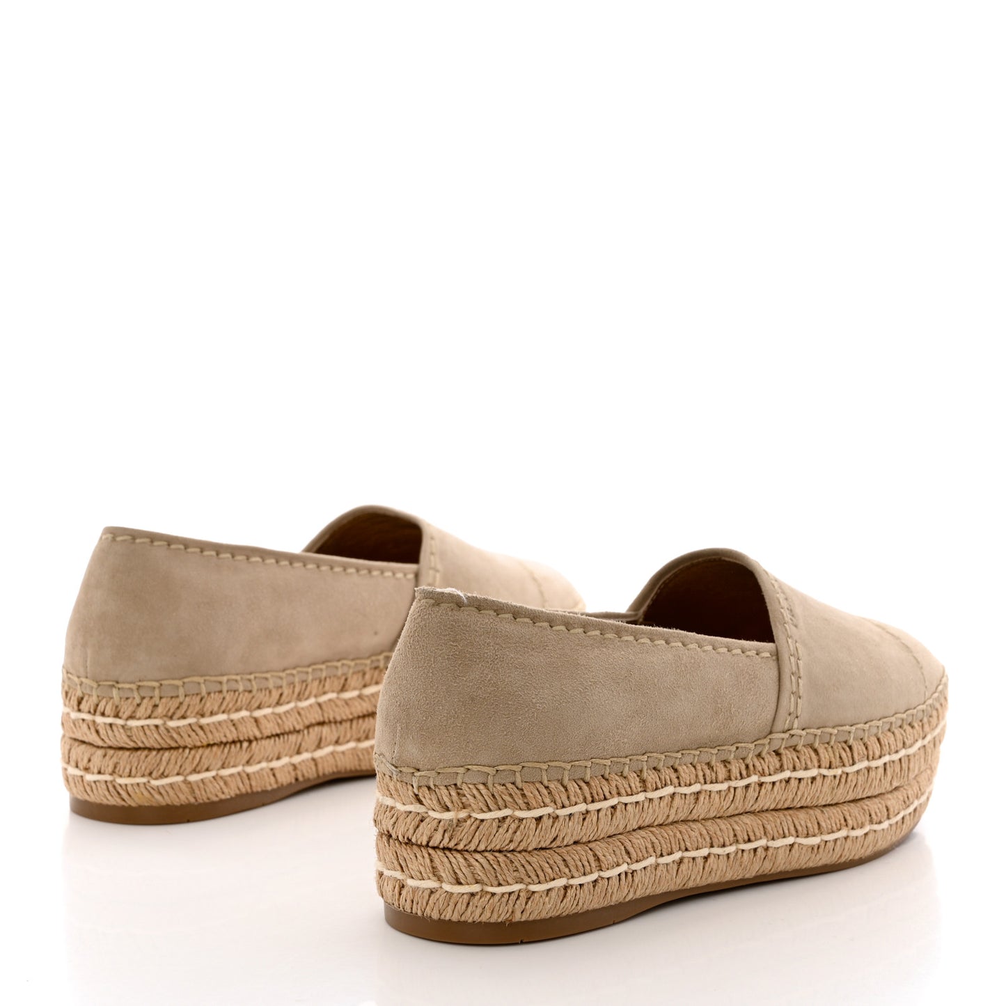 Suede Jute Platfrom Espadrilles 36.5 Beige