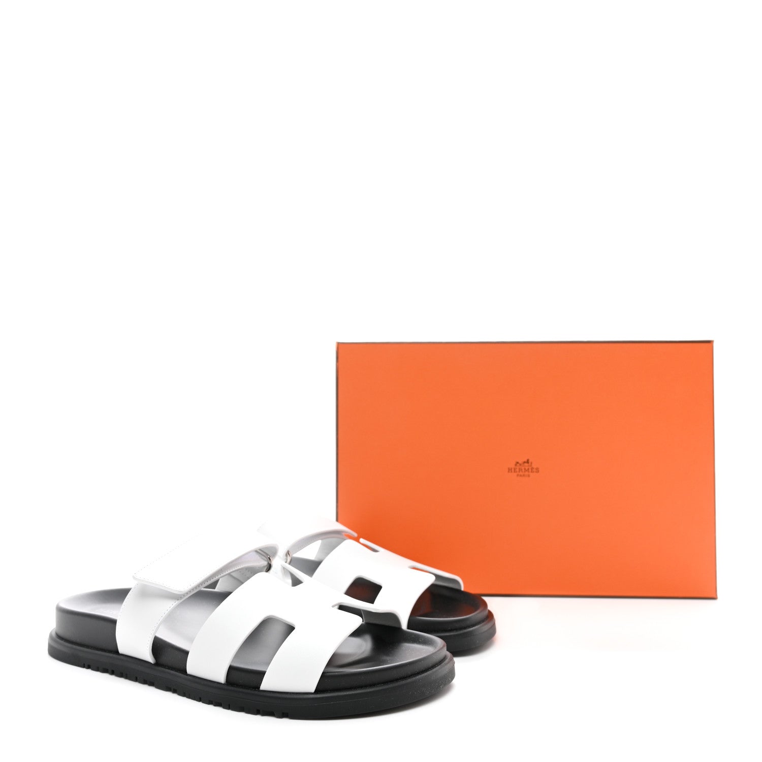 Hermes Calfskin Womens Chypre Sandals 39 White 9 of 9