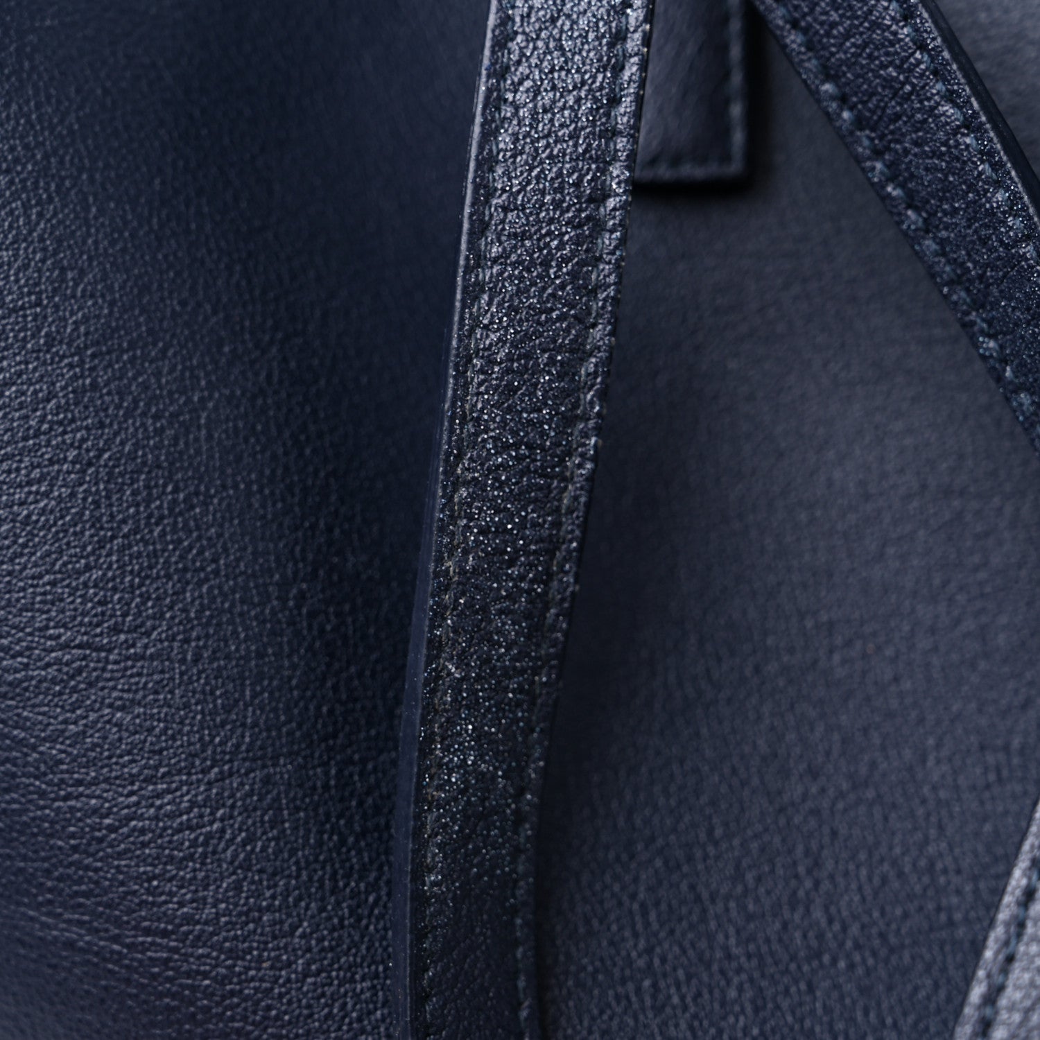 Saint Laurent Calfskin Large Shopping Tote Navy 16 of 19
