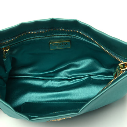 Prada Satin Evening Clutch Pavone 3 of 3