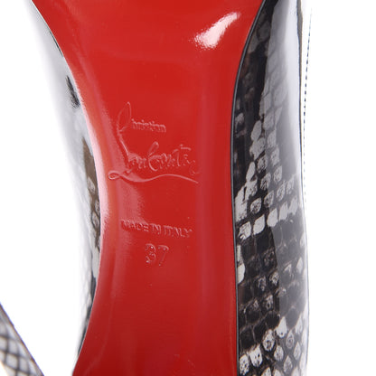 Christian Louboutin Patent Degrade Snakeskin Printed Pigalle Follies 100 Pumps 37 Black Roccia 6 of 10