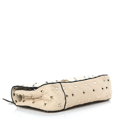 Valentino Garavani Lambskin Small Rockstud Spike Shoulder Bag White 3 of 5