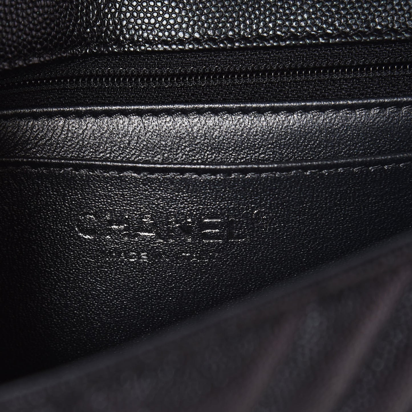 Metallic Caviar Chevron Quilted Mini Rectangular Flap Black
