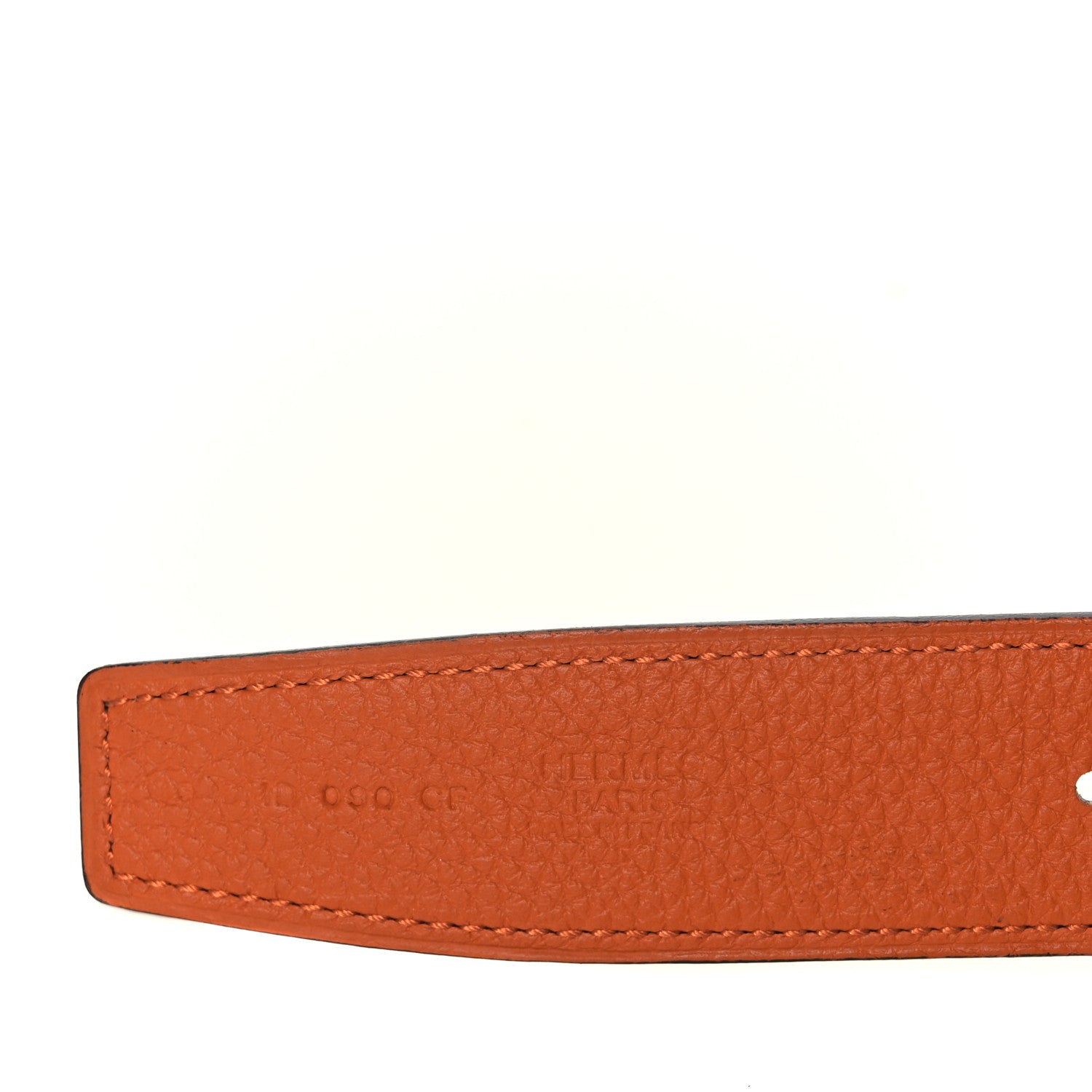 Hermes Box Togo 32mm Martelee H Belt 90 Black Orange 4 of 6