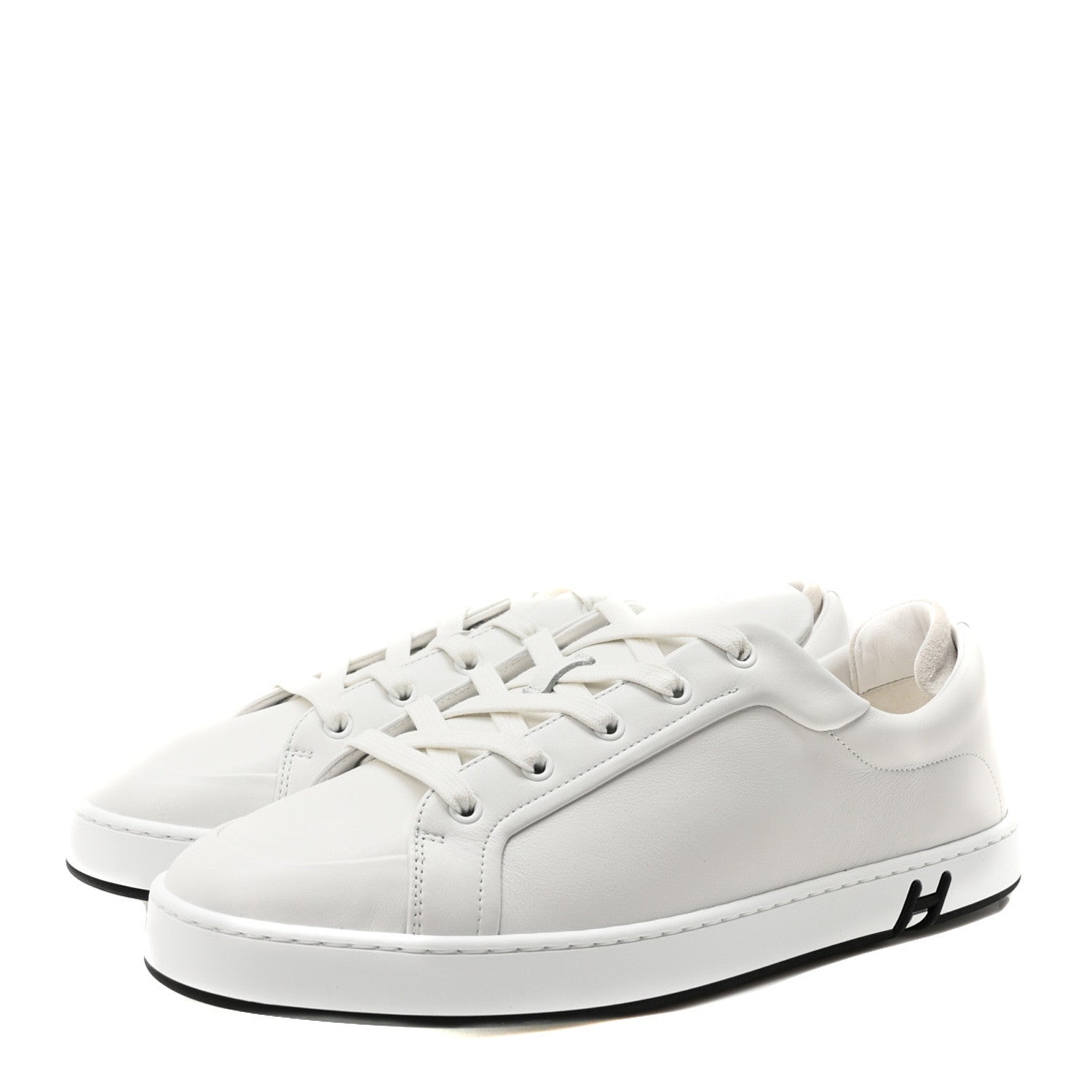 Hermes Calfskin Suede Goatskin Mens Kid Sneakers 43 White 4 of 9