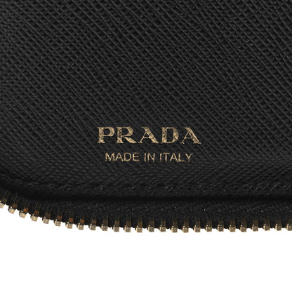 Prada Saffiano Zip Around Wallet Black 6 of 8