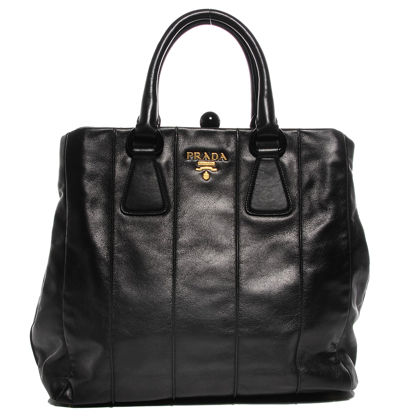 Soft Calf Frame Tote Nero Black