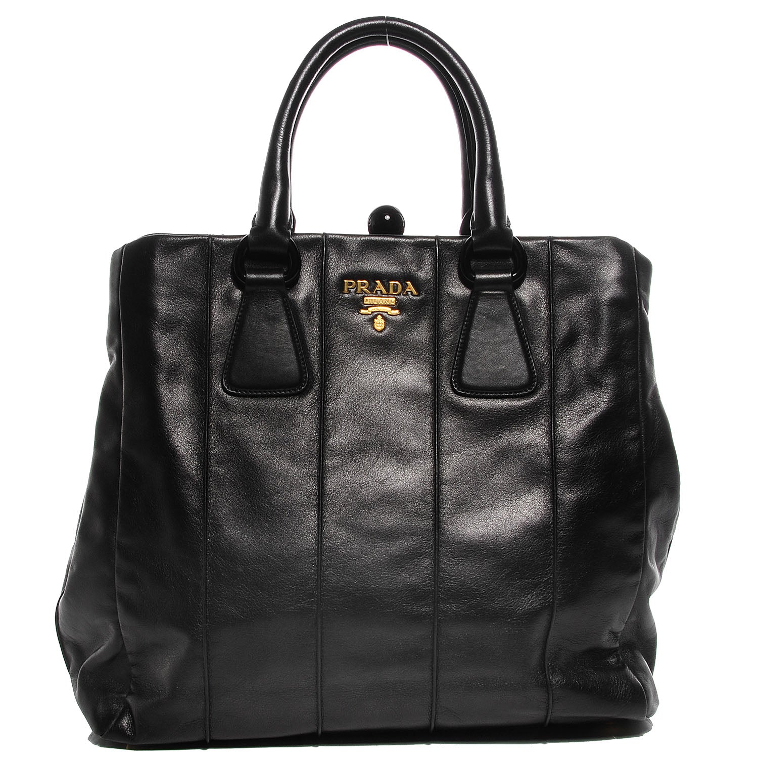 Prada Soft Calf Frame Tote Nero Black 1 of 11