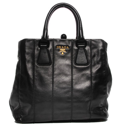 Prada Soft Calf Frame Tote Nero Black 1 of 11