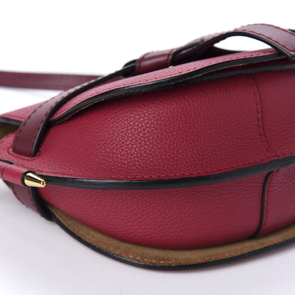 Loewe Grained Calfskin Mini Gate Crossbody Bag Raspberry Wine 6 of 9