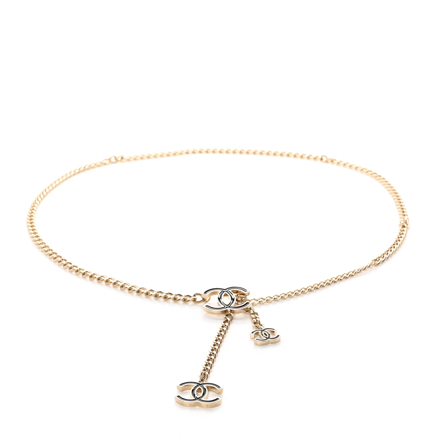 Chanel Enamel CC Chain Logo Belt Gold Black 1 of 5
