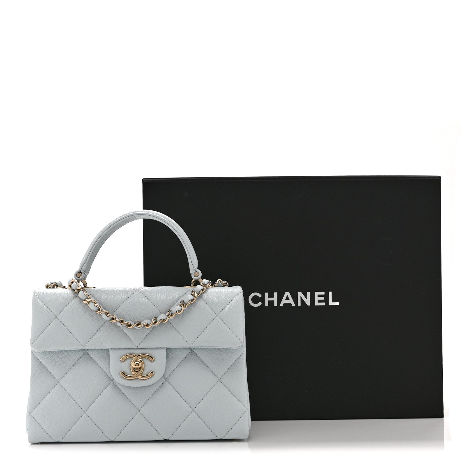 Chanel Caviar Quilted Mini Retro Twist Top Handle Flap Light Blue 11 of 11