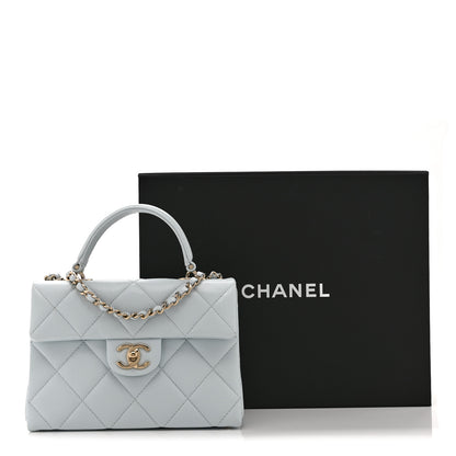 Chanel Caviar Quilted Mini Retro Twist Top Handle Flap Light Blue 11 of 11
